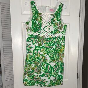 Lilly Pulitzer Green and White Mini Dress